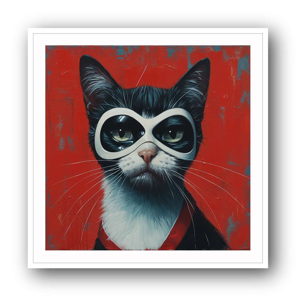 Superhero Black Cat Wall Art