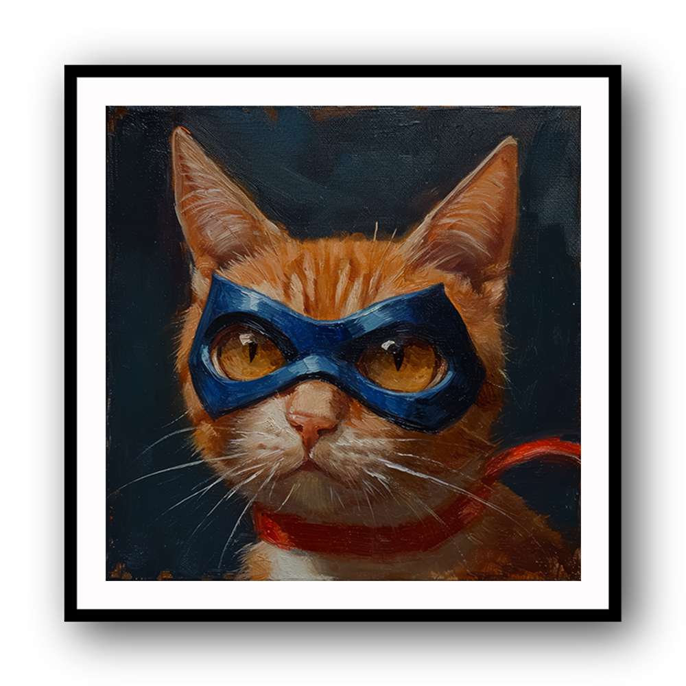 Superhero Ginger Cat Wall Art