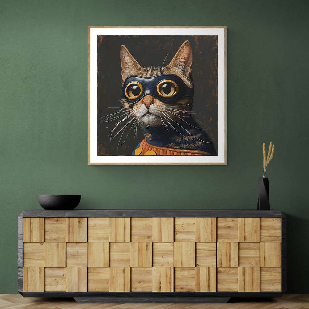 Masked Ginger Cat Wall Art