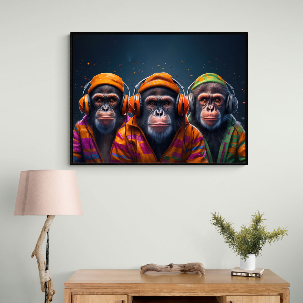 Three Chimps Punk Wall Art