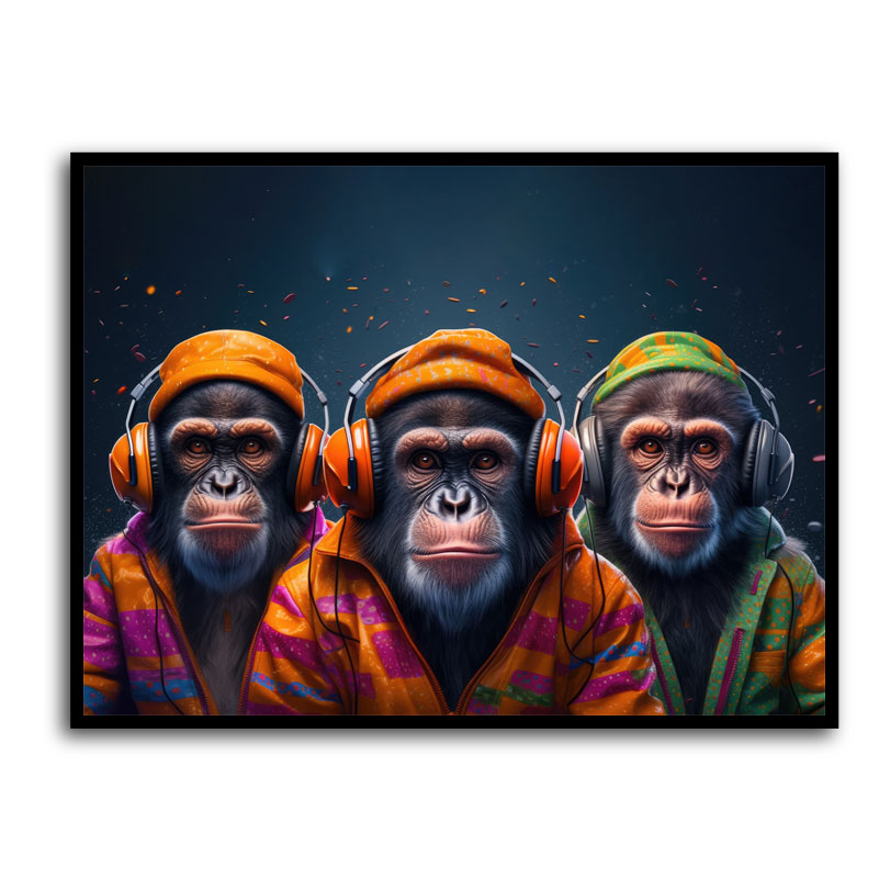 Three Chimps Punk Wall Art