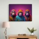 Three Chimps Wearing Headphones Punk Wall Art