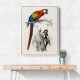 Vintage Parrot and Woodpecker