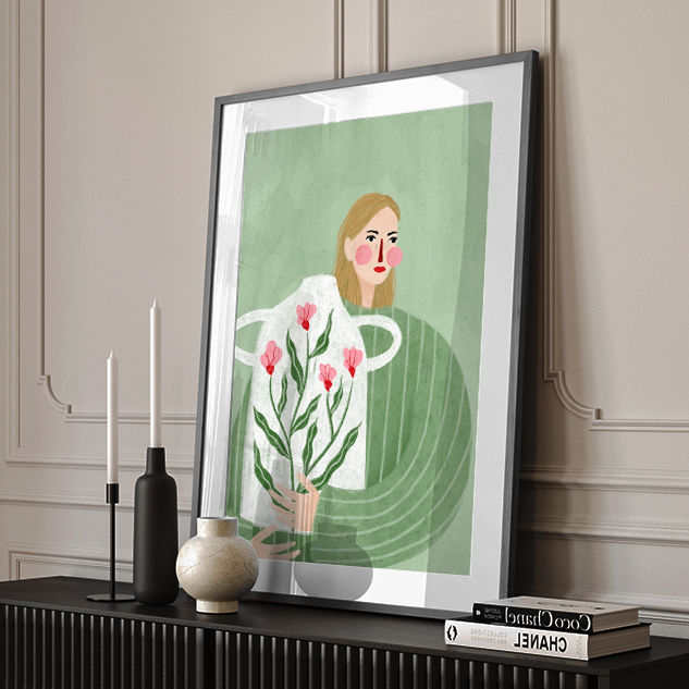 The Woman With Pink Vase