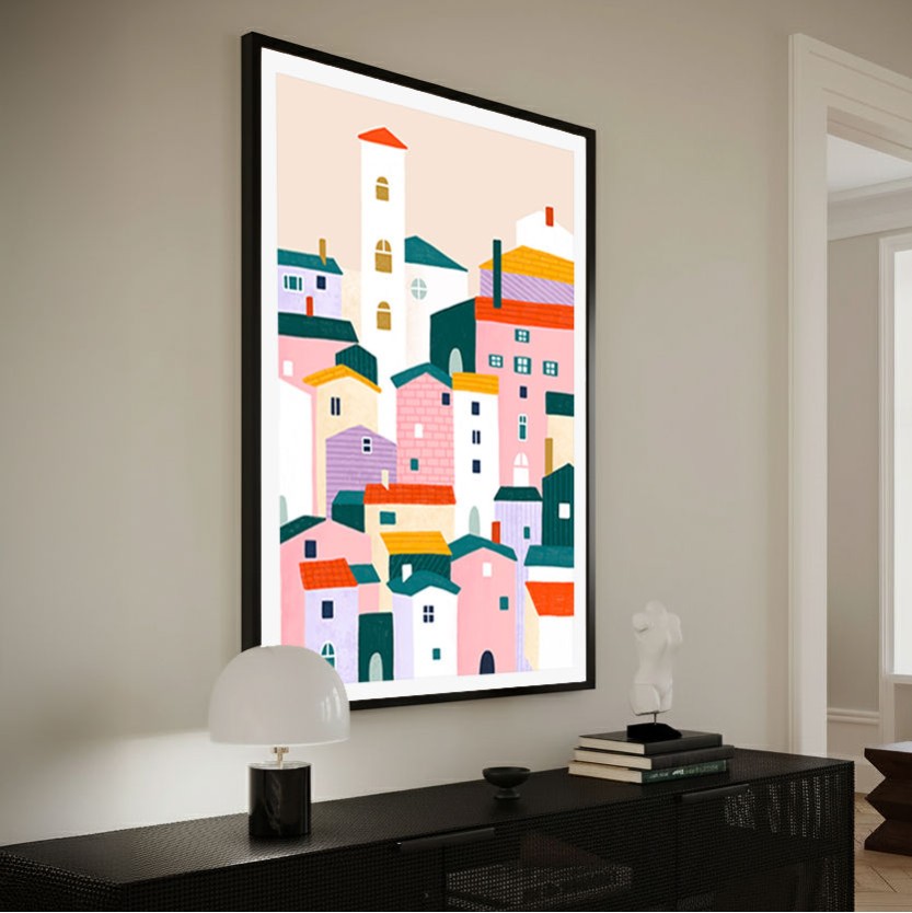 Colorful Village Scene