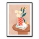 Flower With a Checkered Red Vase