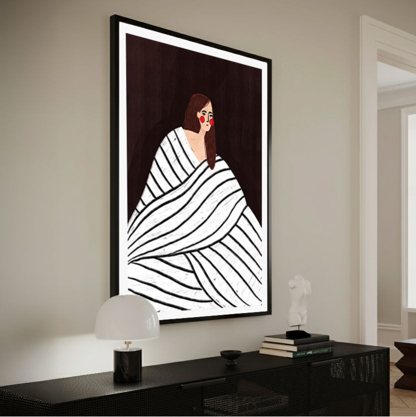 The Woman With Black and White Stripes