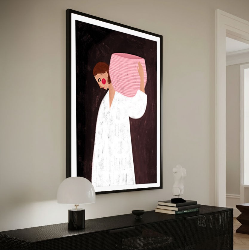 The Woman with the Pink Basket