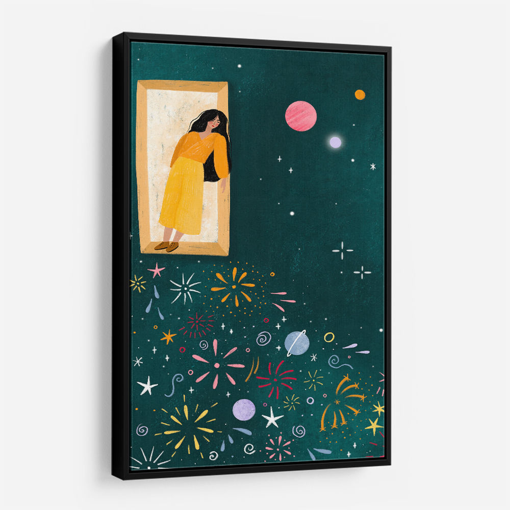 Yellow Dress Leans From A Window