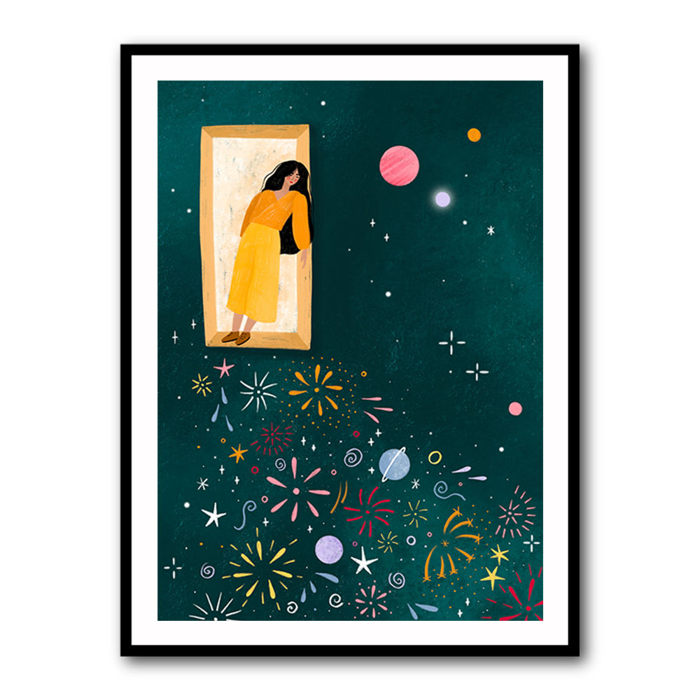 Yellow Dress Leans From A Window