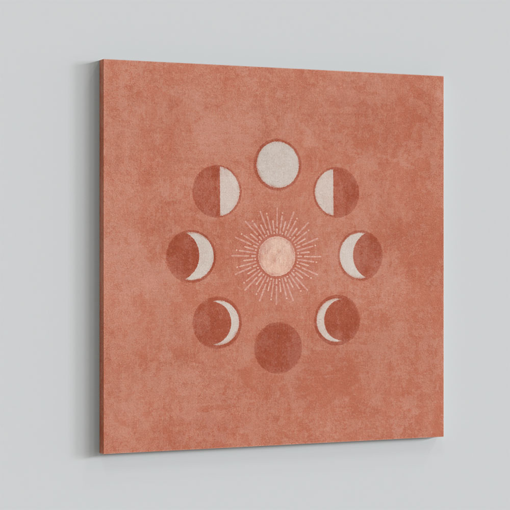 Straw Sun and Circle Moon Phase