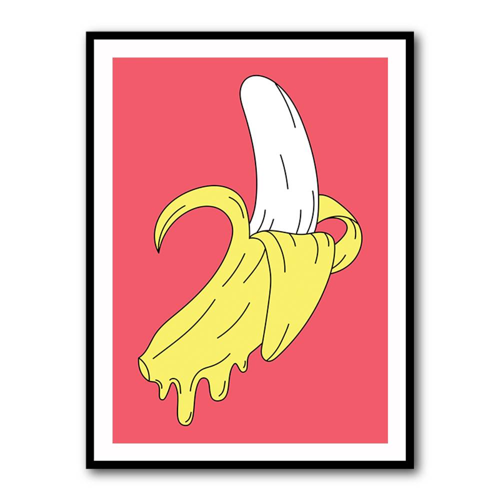 Melting Pink Banana Wall Art