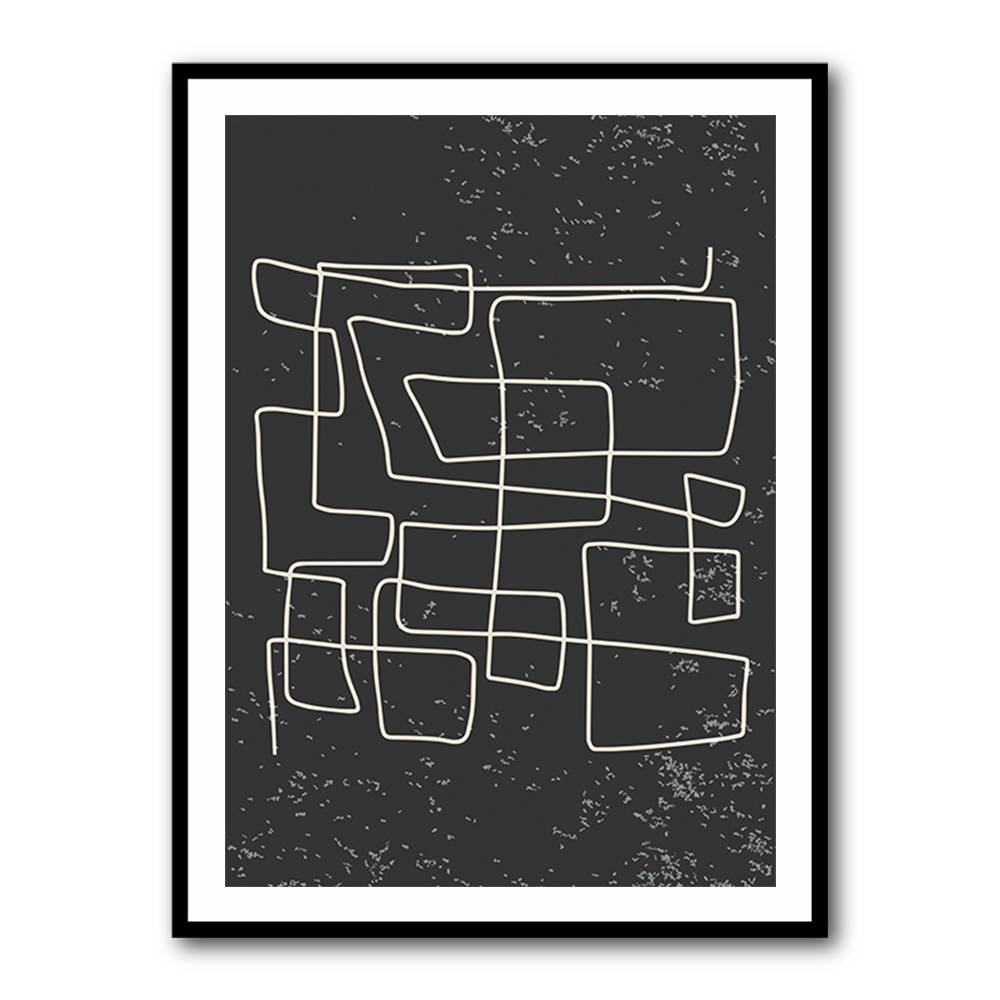 Black And White One Line #3 Wall Art