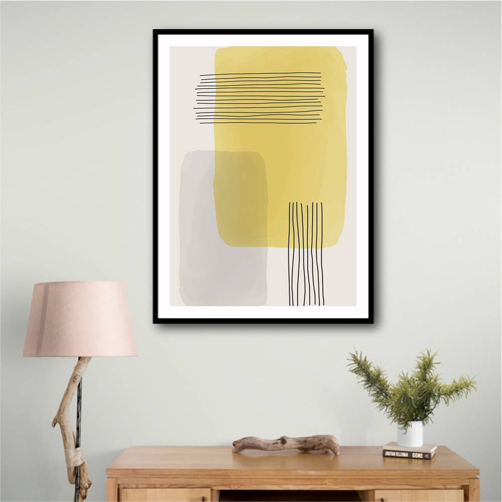 Yellow Watercolor Shapes Series #1 Wall Art