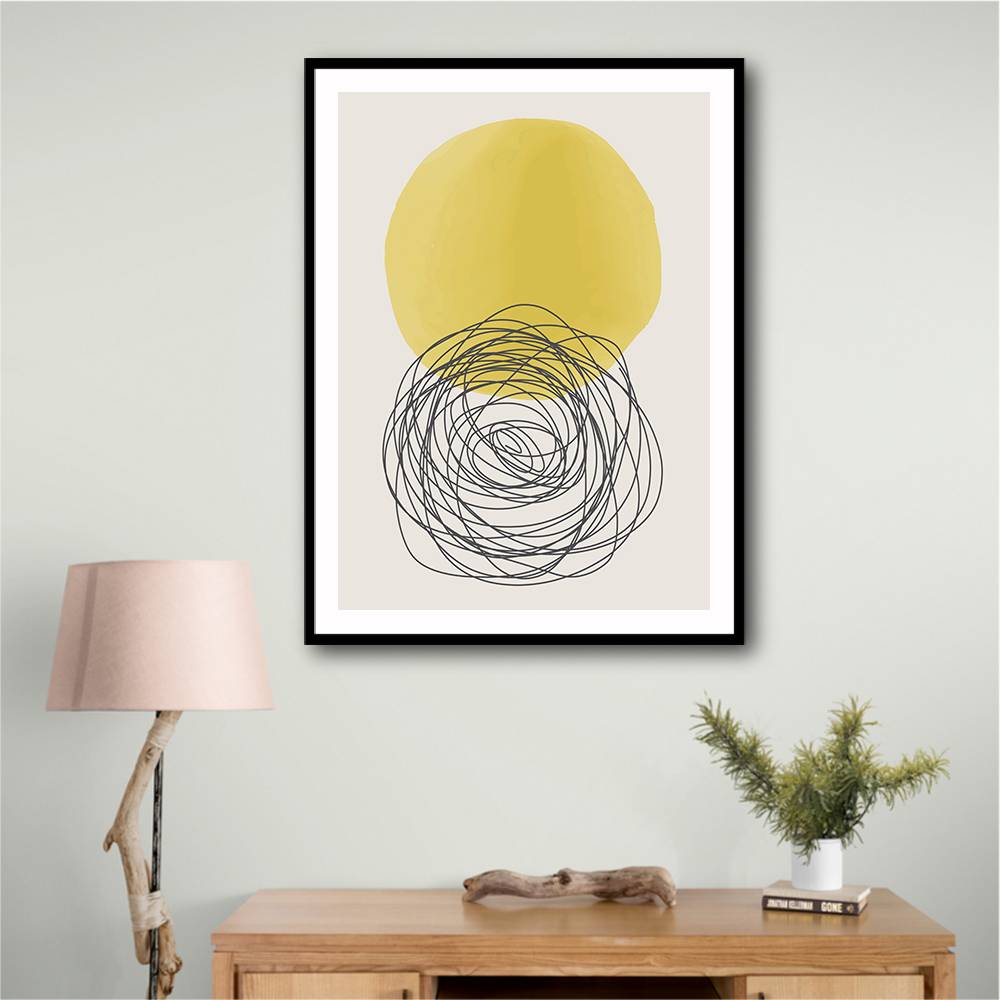Yellow Watercolor Shapes Series #3 Wall Art