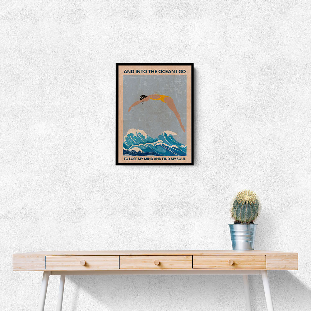 Into the Ocean (blue) Standard Wall Art