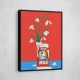 Snowdrops in Spilled Milk Carton Retro Illustration