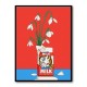 Snowdrops in Spilled Milk Carton Retro Illustration