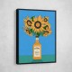 Sunflowers in Honey Whiskey Retro Illustration