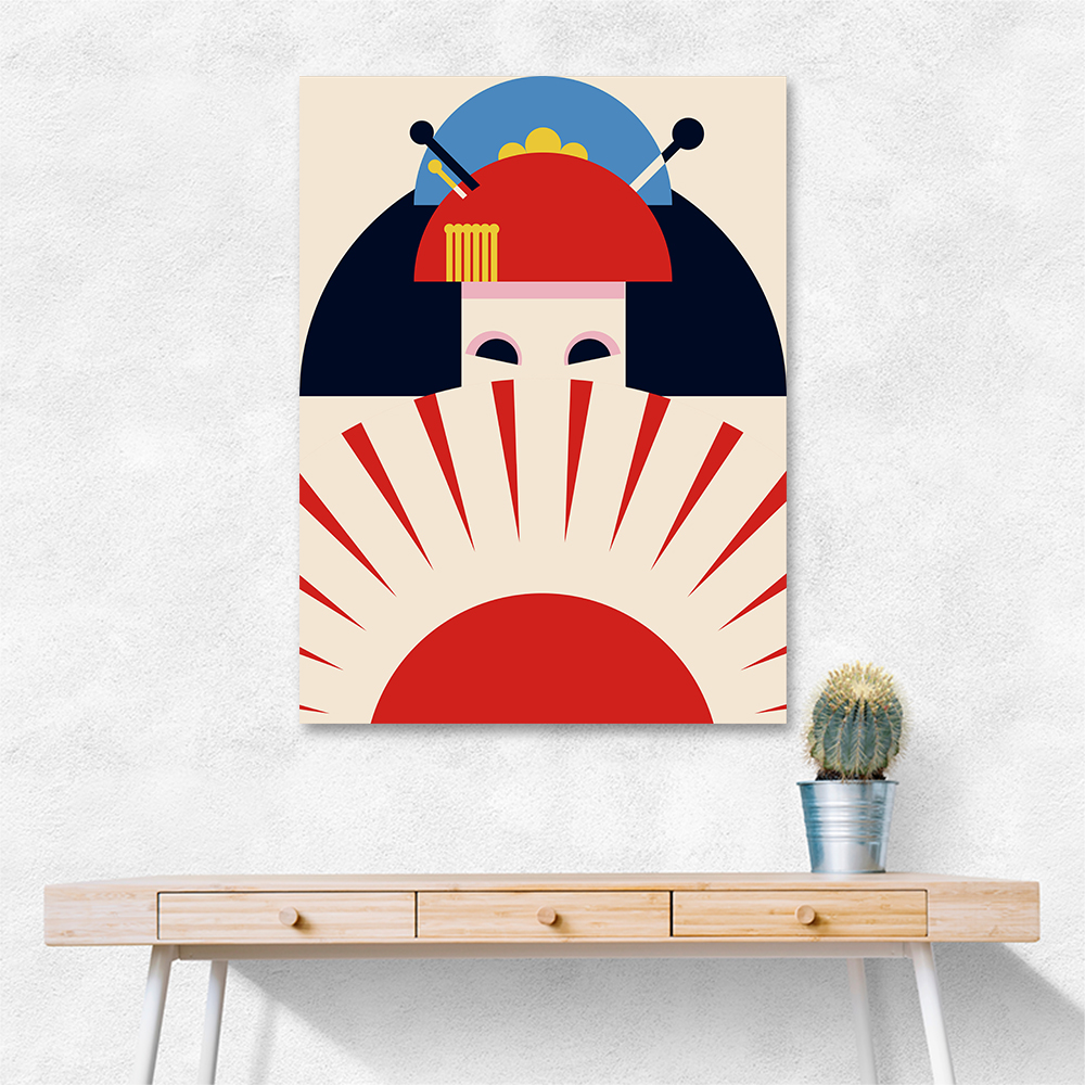Geisha Girl Retro Minimalist Design