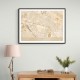 Sepia map of Kiev downtown