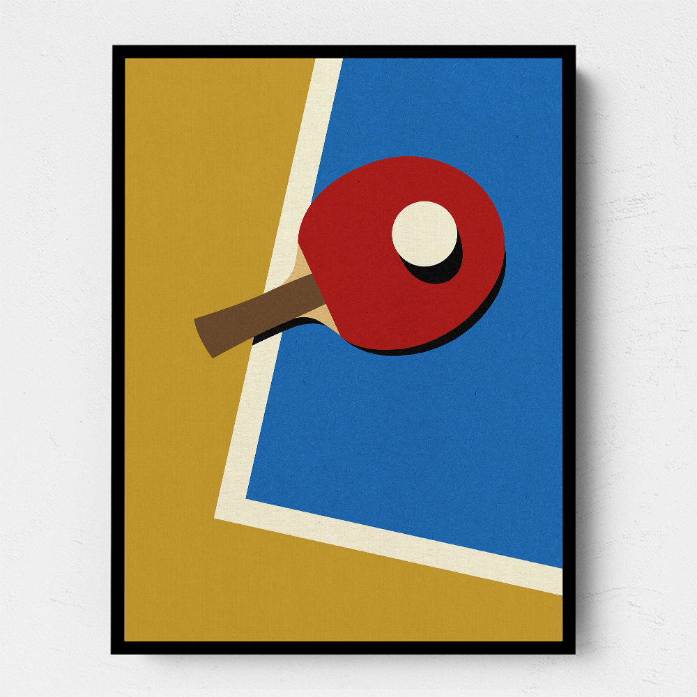 Table Tennis Team Red Wall Art