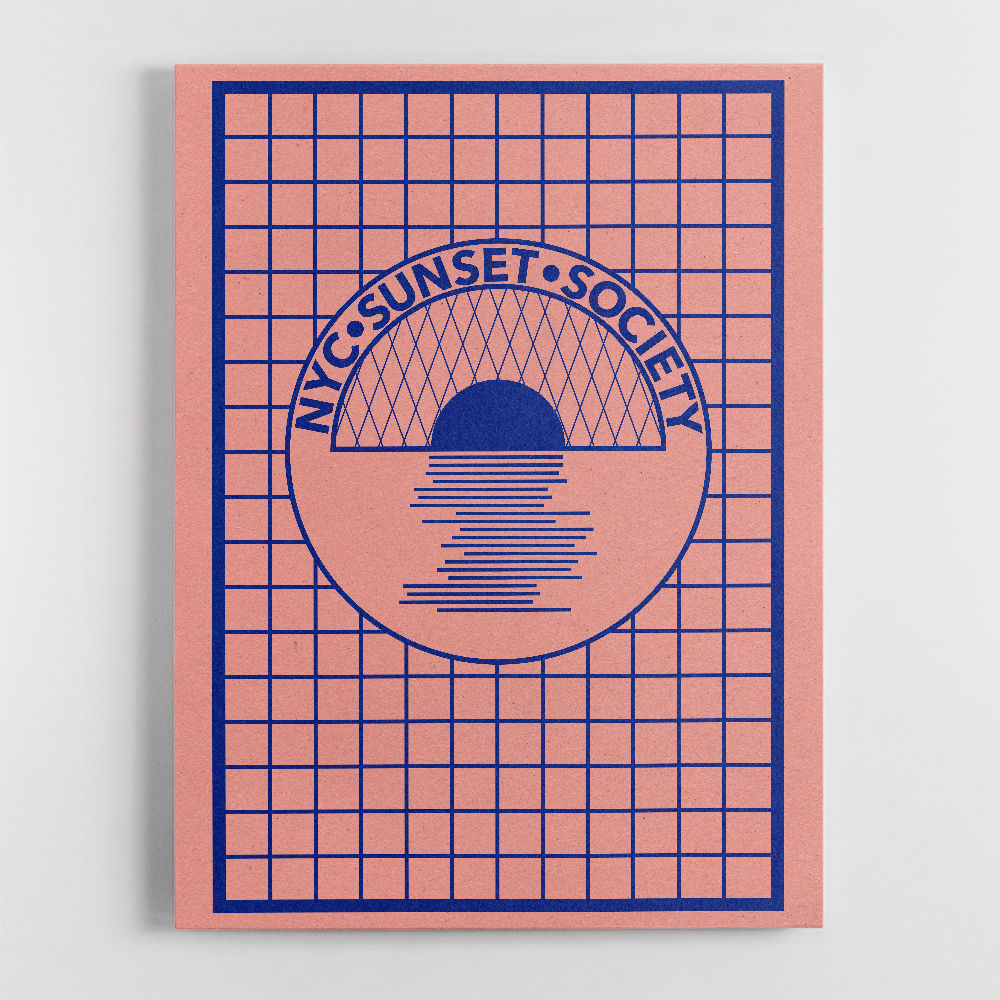Nyc Sunset Society Blue Wall Art