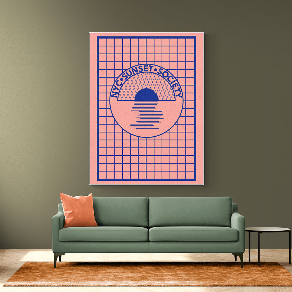 Nyc Sunset Society Blue Wall Art
