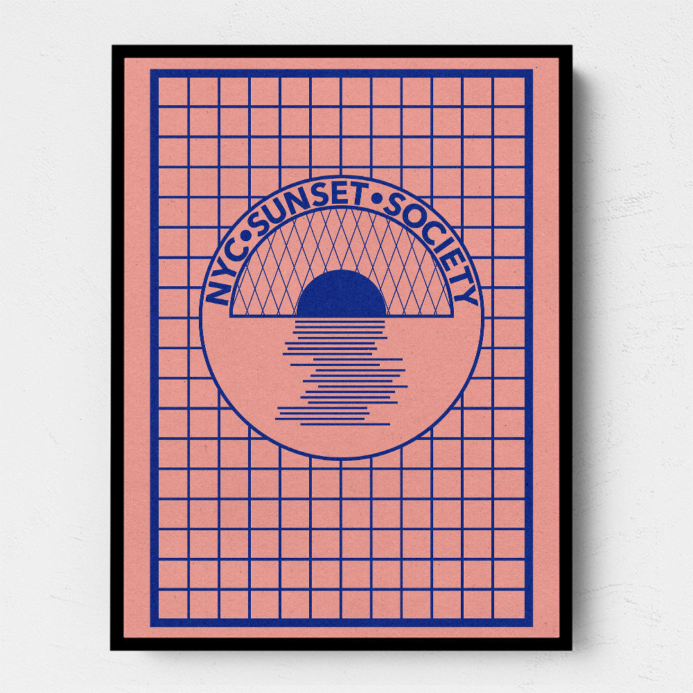 Nyc Sunset Society Blue Wall Art