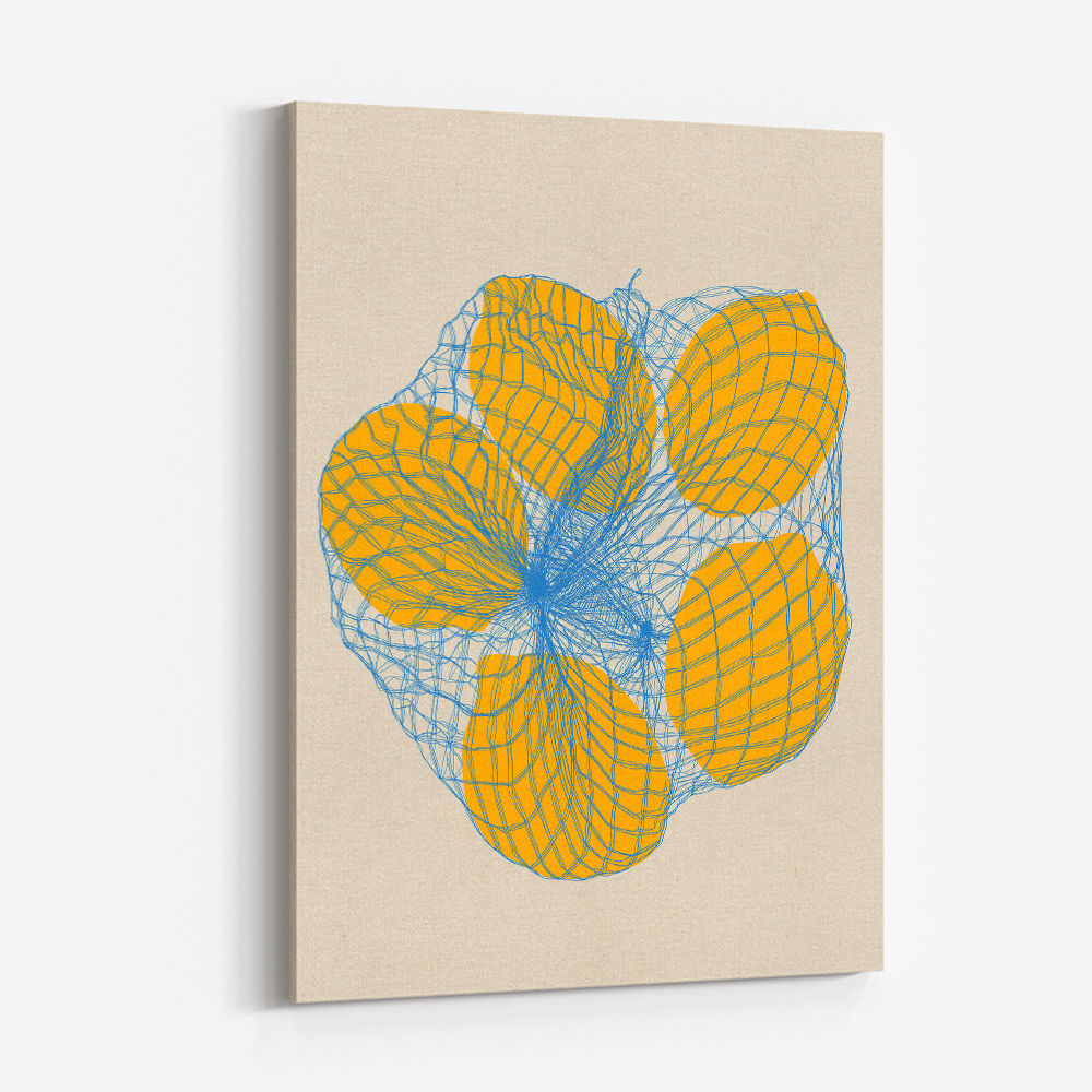 Five Lemons In A Net Bag Wall Art