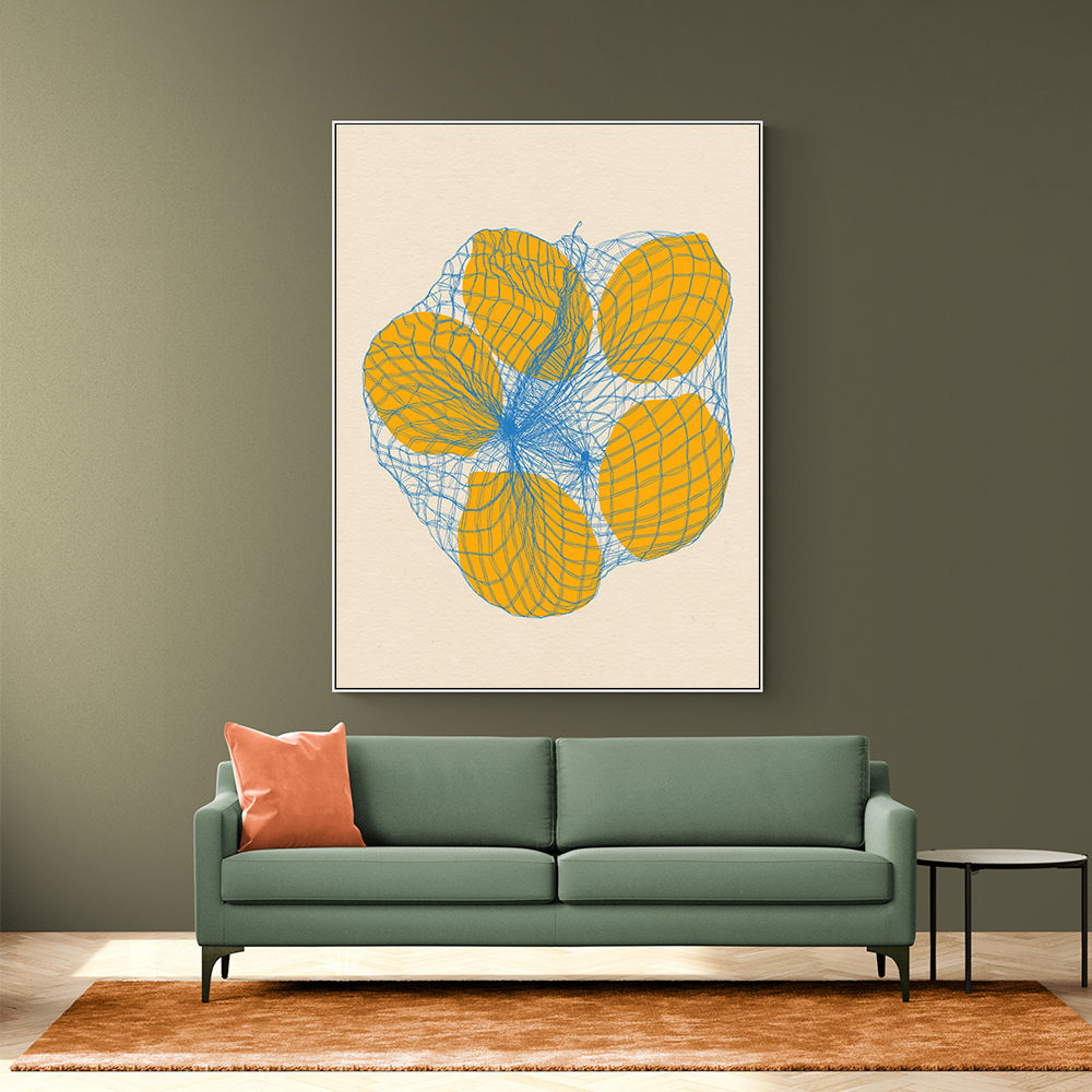 Five Lemons In A Net Bag Wall Art