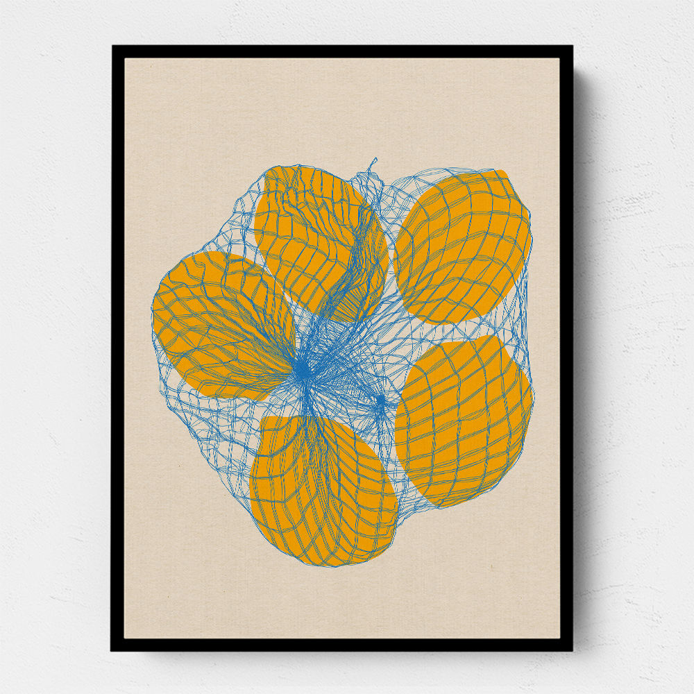 Five Lemons In A Net Bag Wall Art