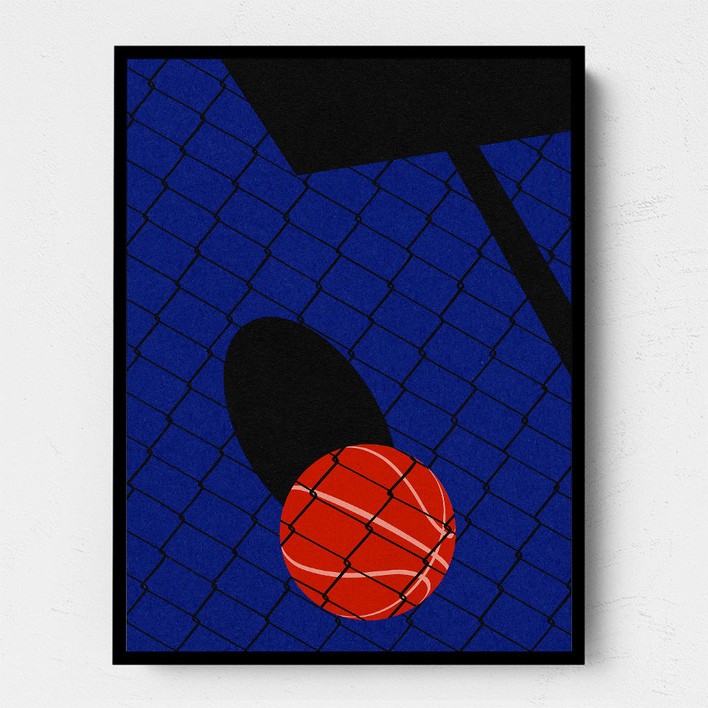 Backjard Basketball Court Wall Art
