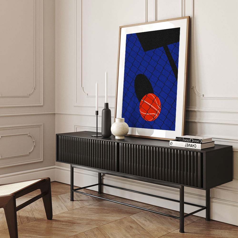 Backjard Basketball Court Wall Art