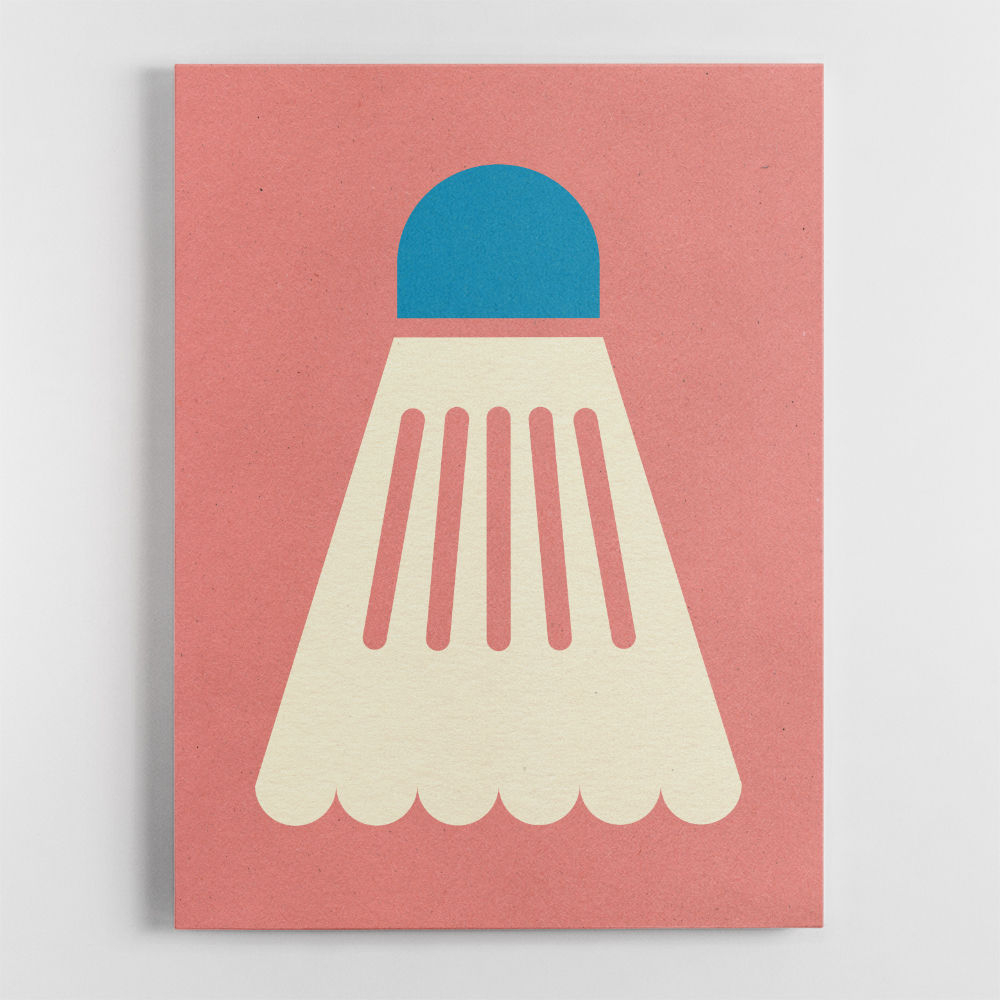 Badminton White Blue Wall Art
