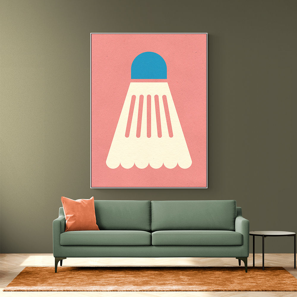 Badminton White Blue Wall Art