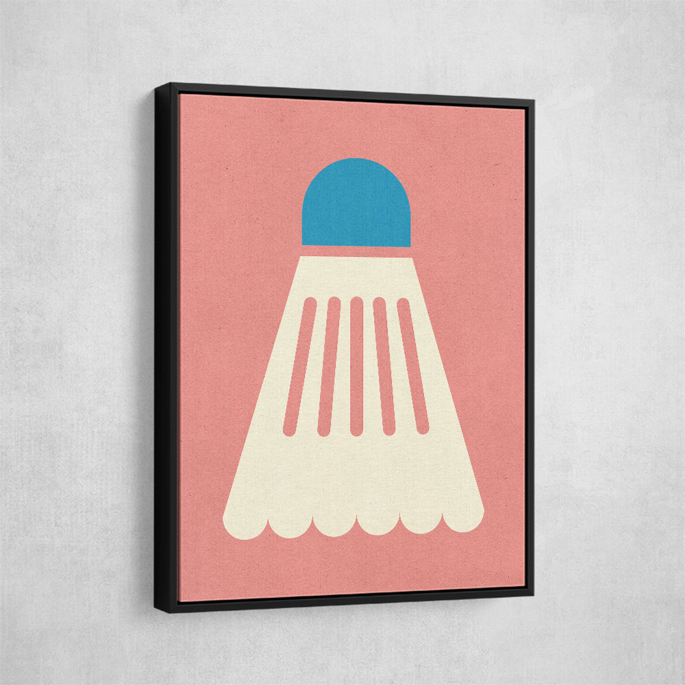 Badminton White Blue Wall Art