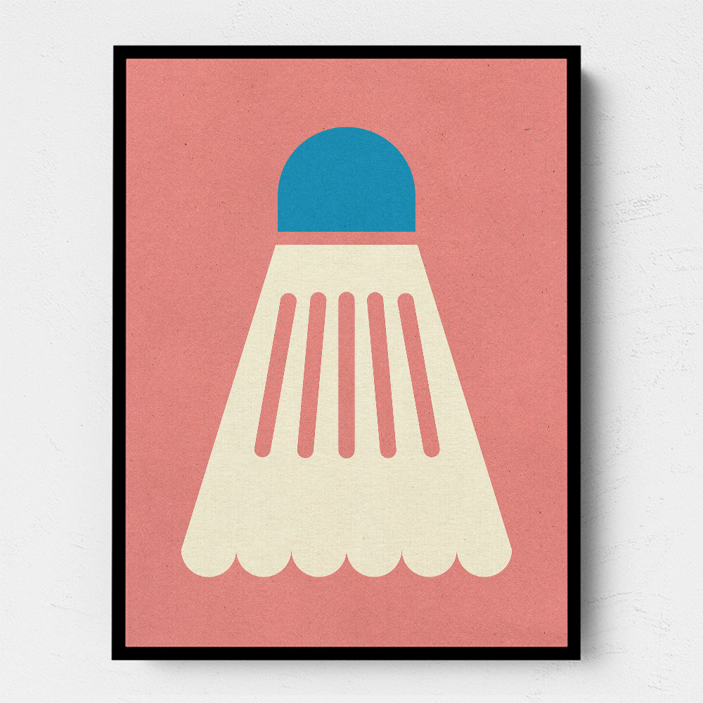 Badminton White Blue Wall Art