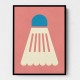 Badminton White Blue Wall Art