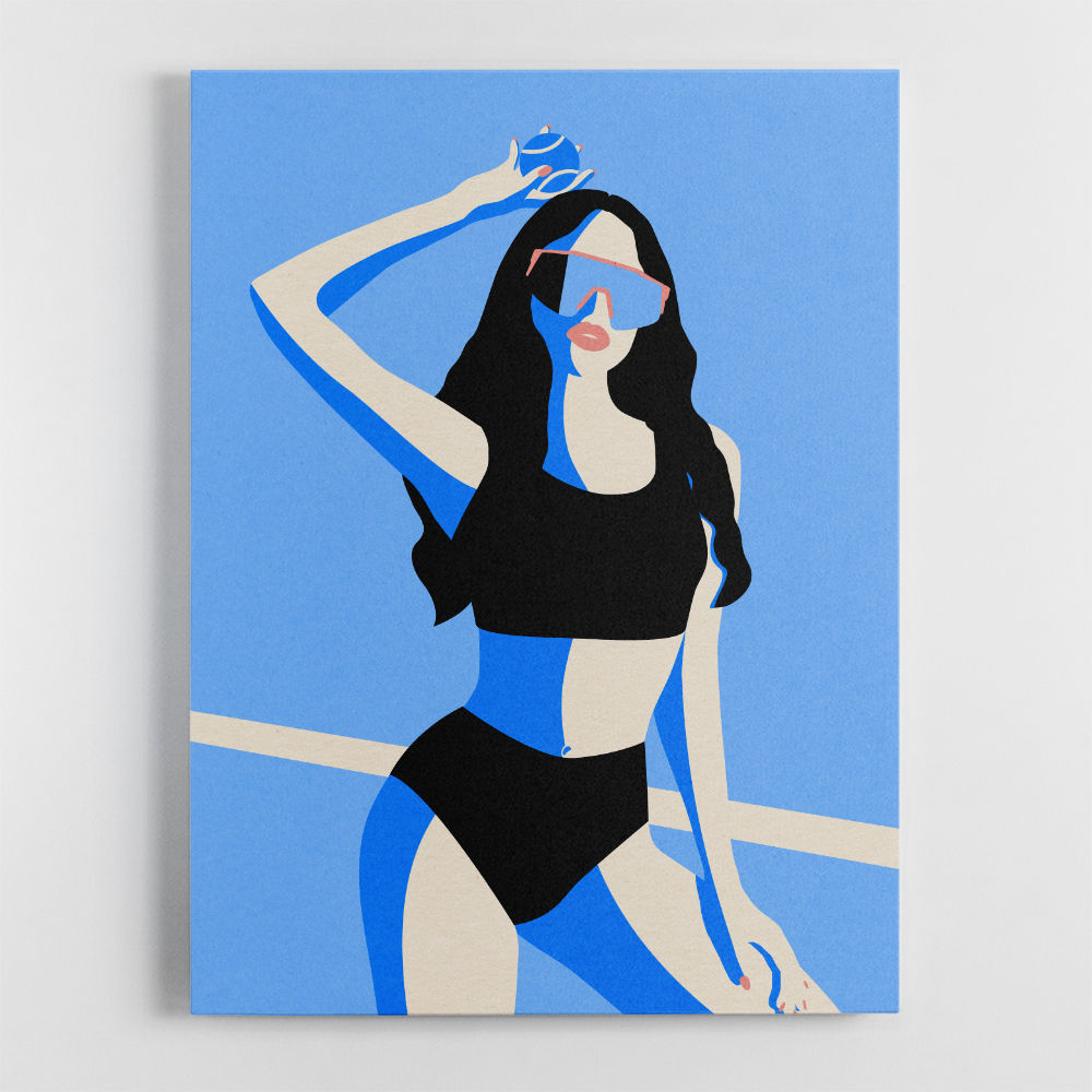 Blue Sport Girl Wall Art