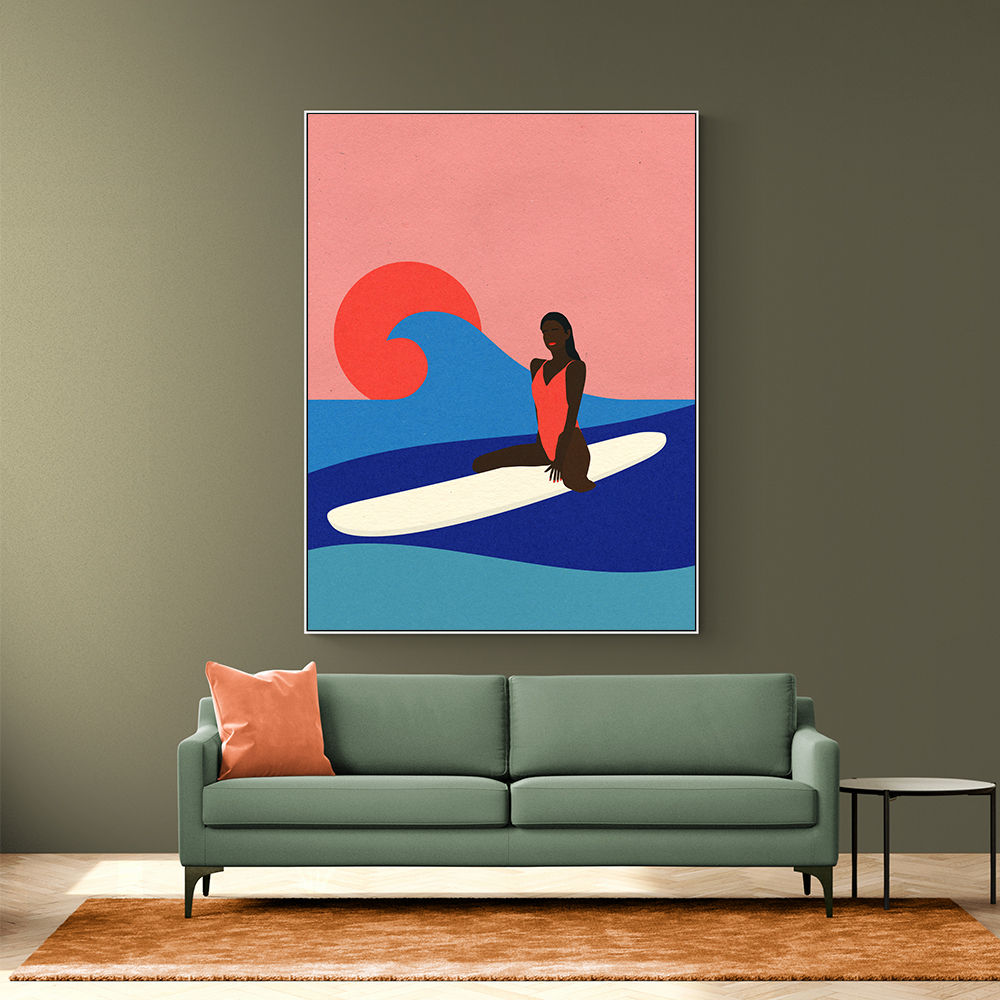Girl On A Surfboard Wall Art