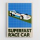 Superfast Race Car Wall Art