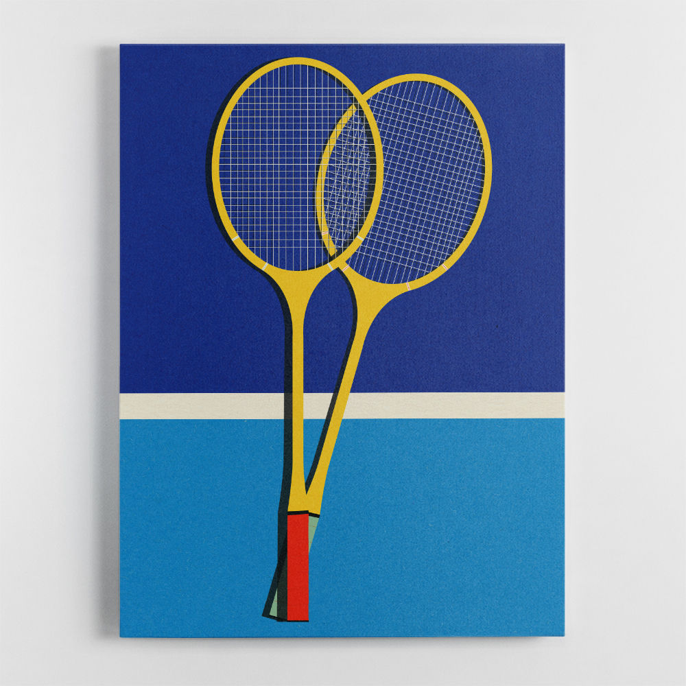 Wooden Badminton Rackets Wall Art