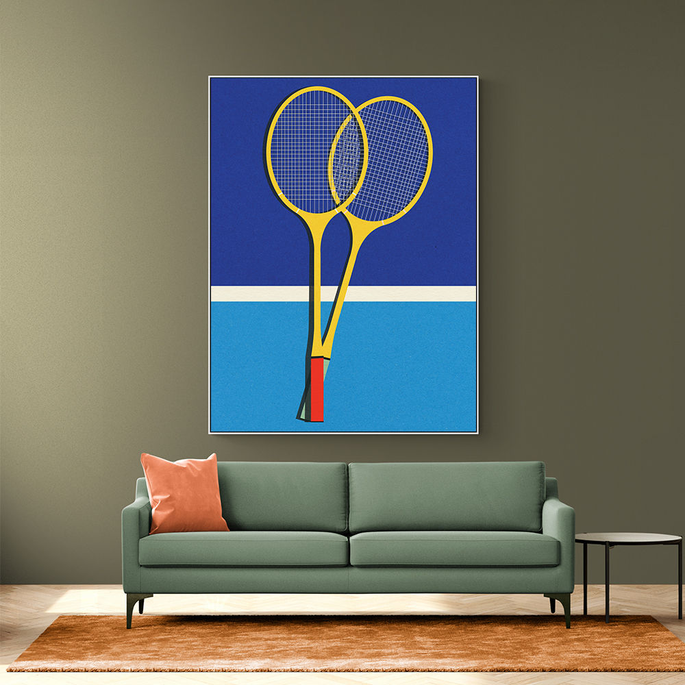 Wooden Badminton Rackets Wall Art