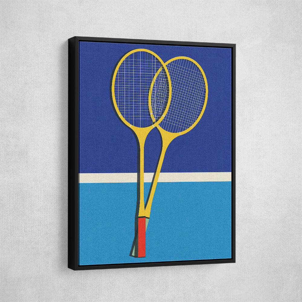 Wooden Badminton Rackets Wall Art