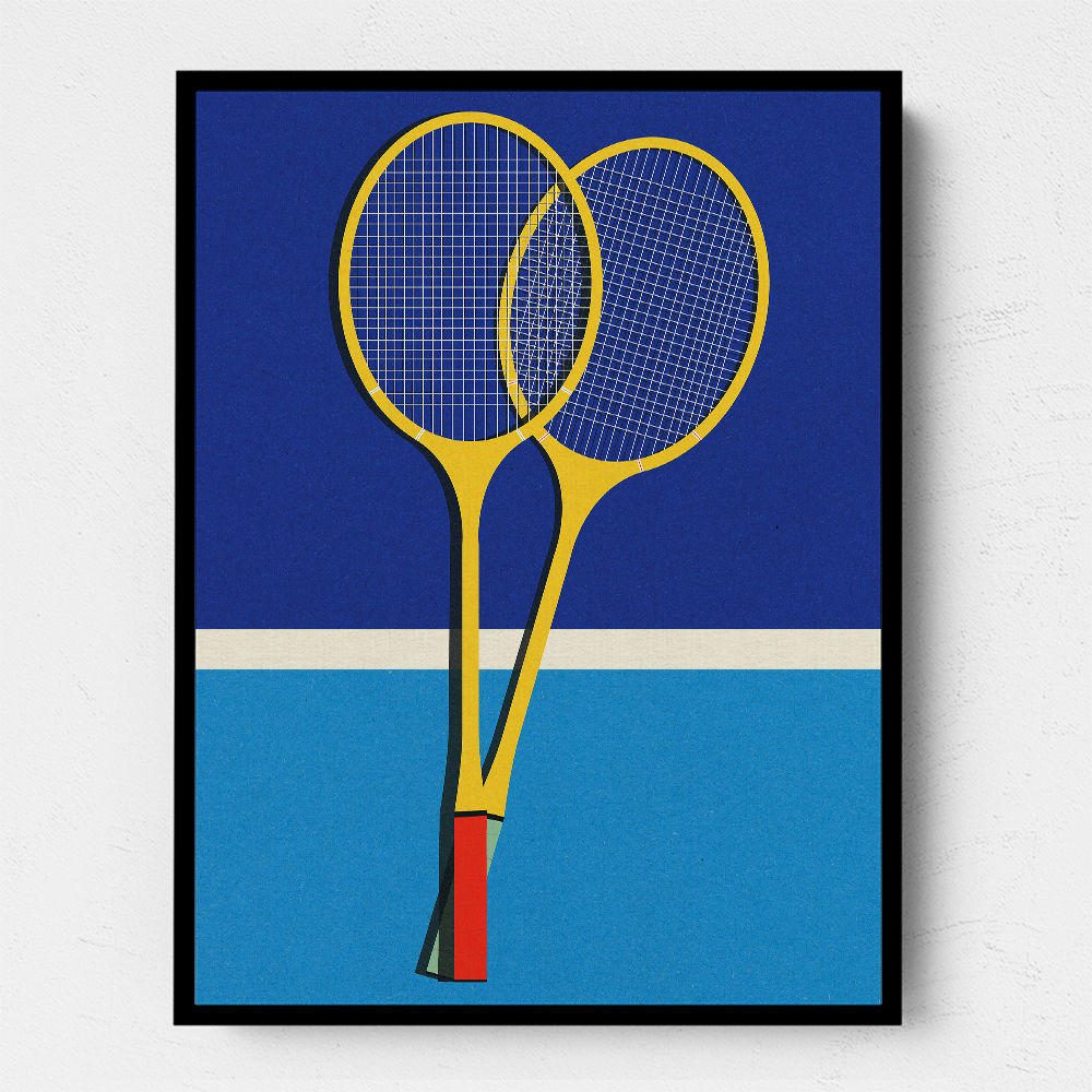 Wooden Badminton Rackets Wall Art
