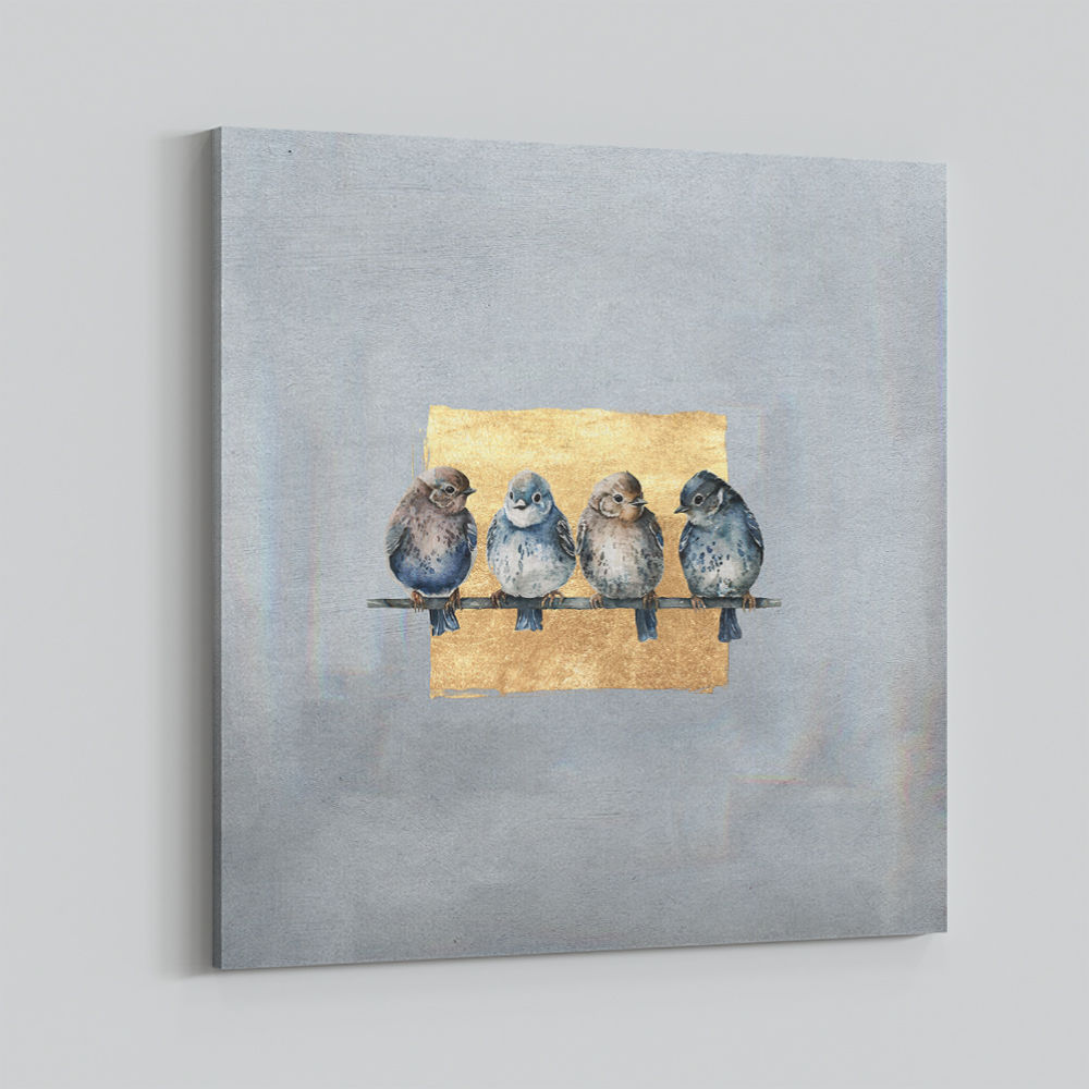 Sparrows On A Branch