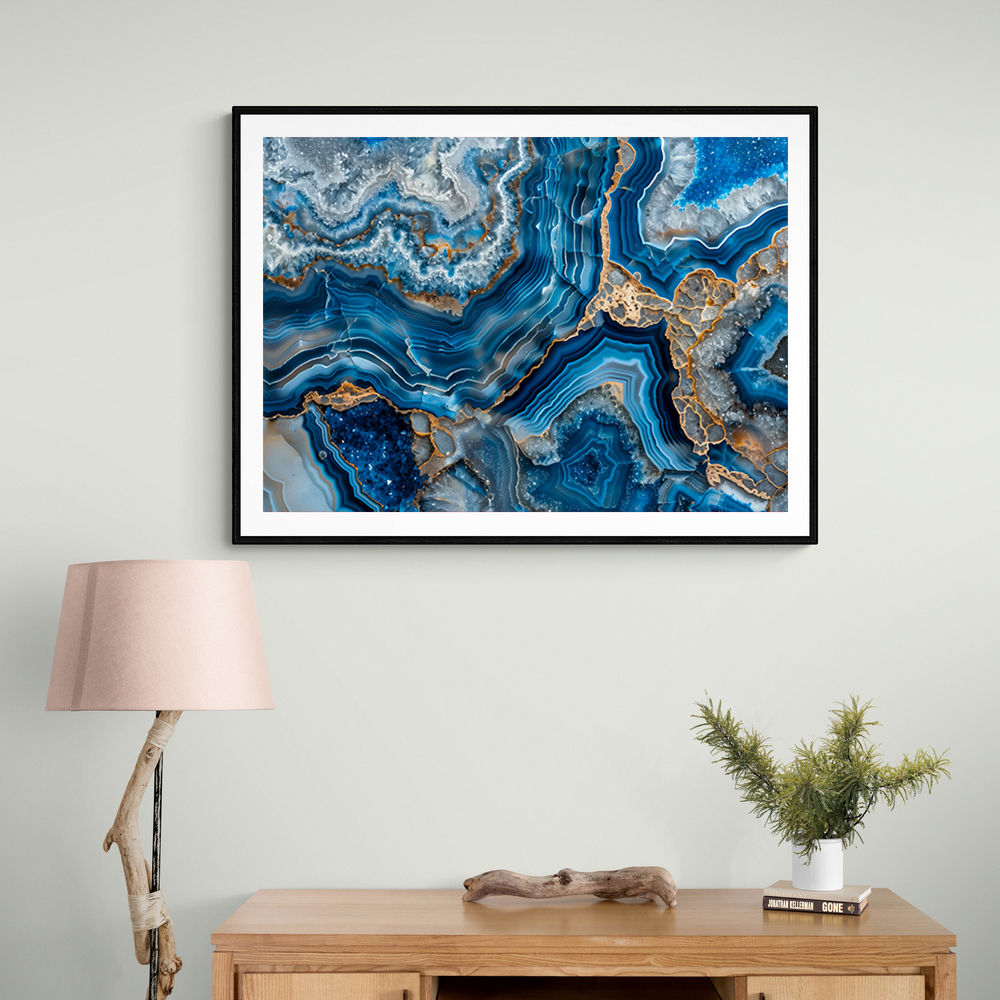 Blue Crystals With Gold 2