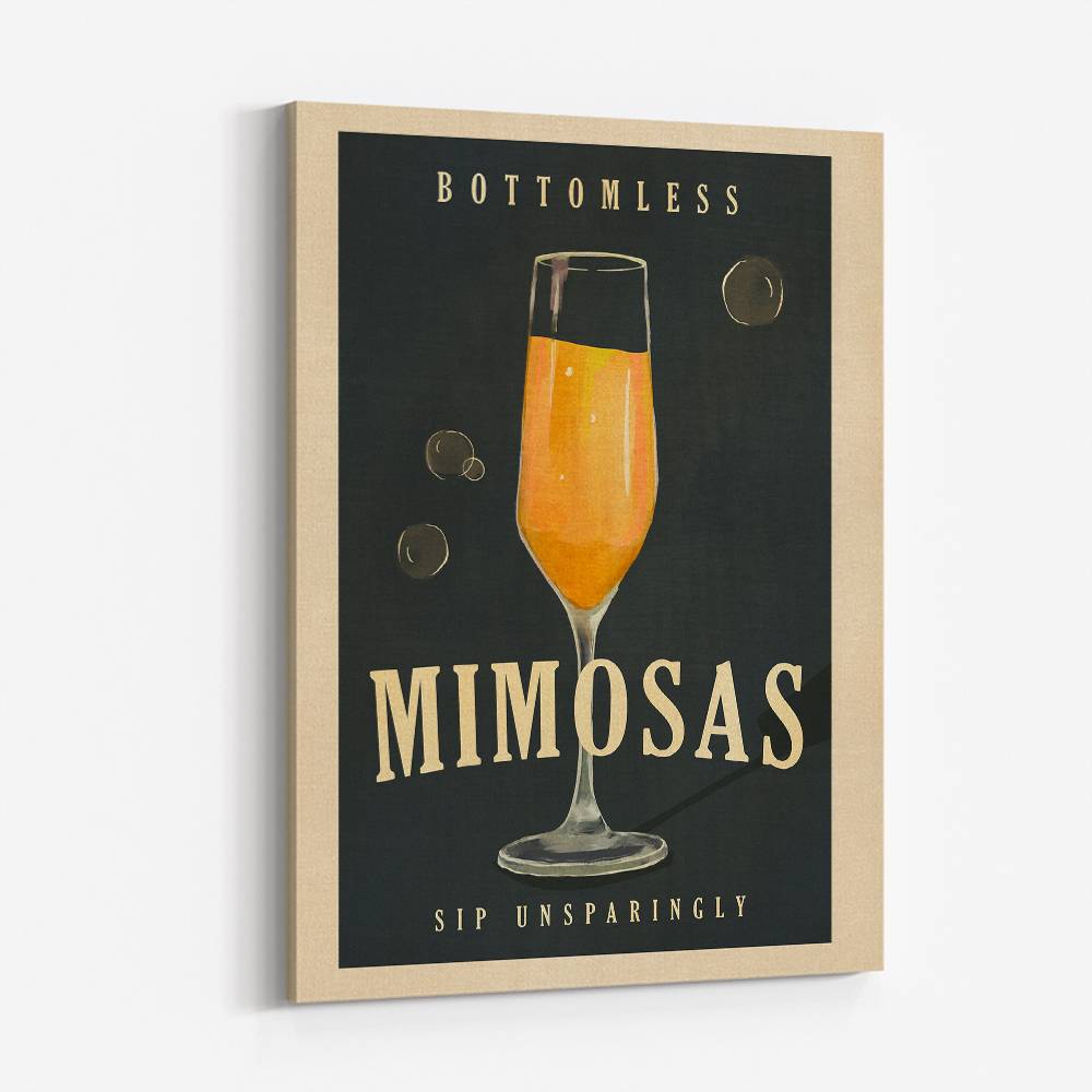 Bottomless Mimosas Brunch Prosecco A Champagne Art Wall Art