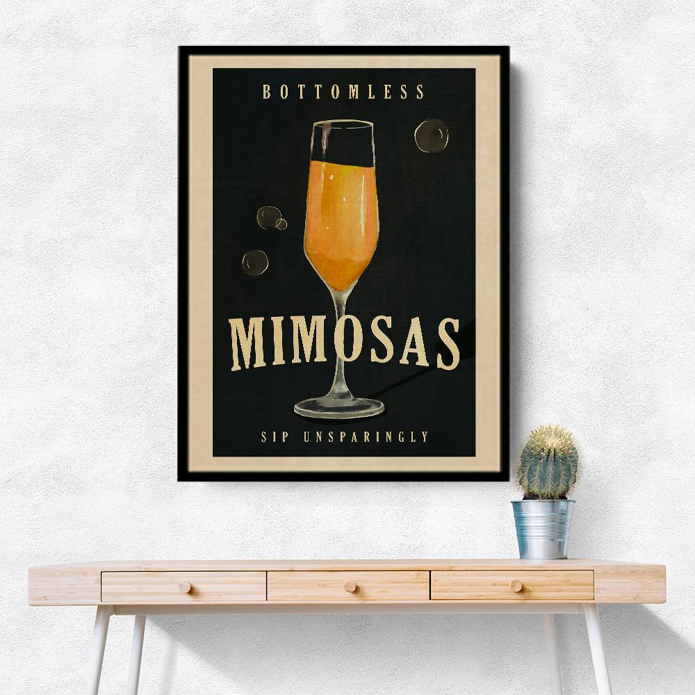 Bottomless Mimosas Brunch Prosecco A Champagne Art Wall Art